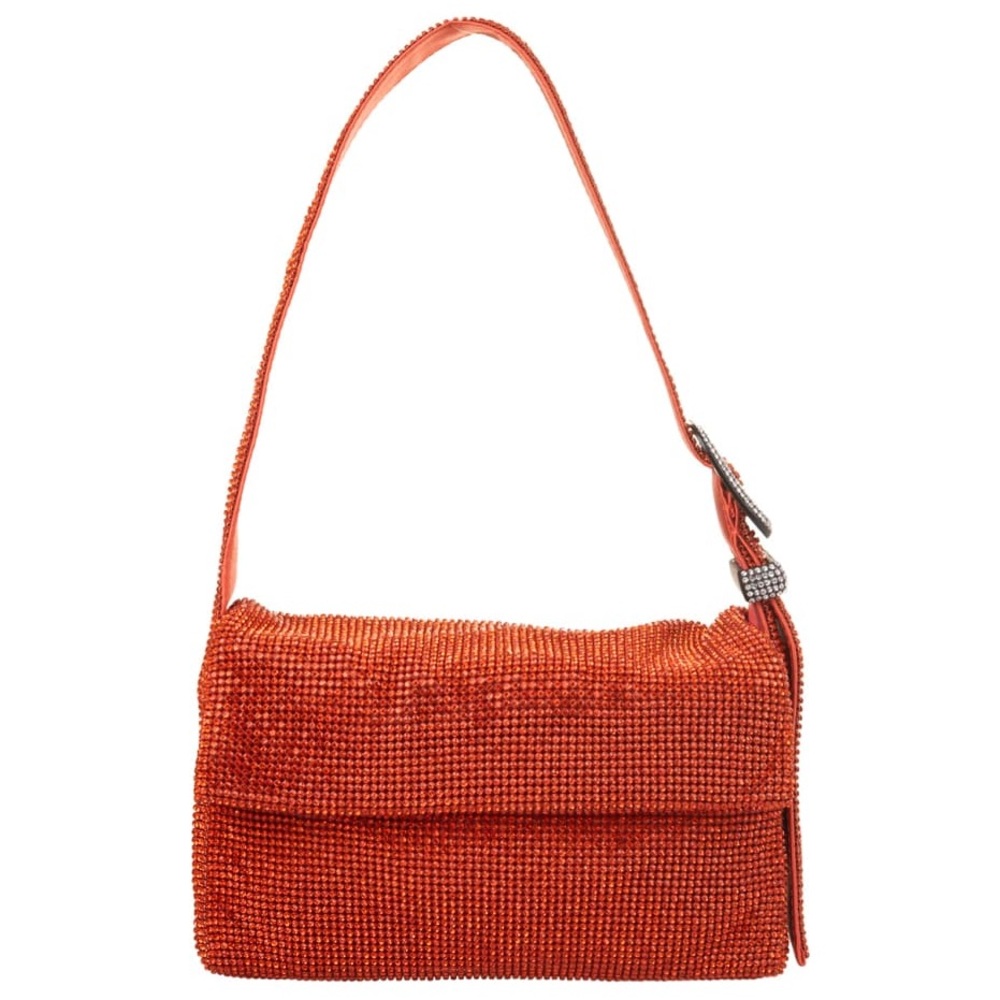Gorgeous Crystal Mesh Orange Purse